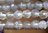 CTG1111 15.5 inches 3mm faceted round tiny grey agate beads