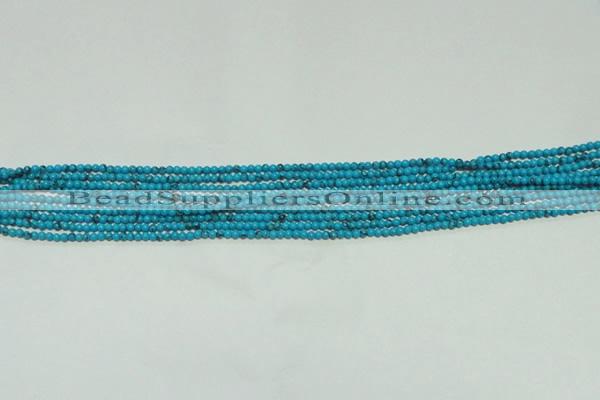 CTG114 15.5 inches 2mm round tiny blue turquoise beads wholesale