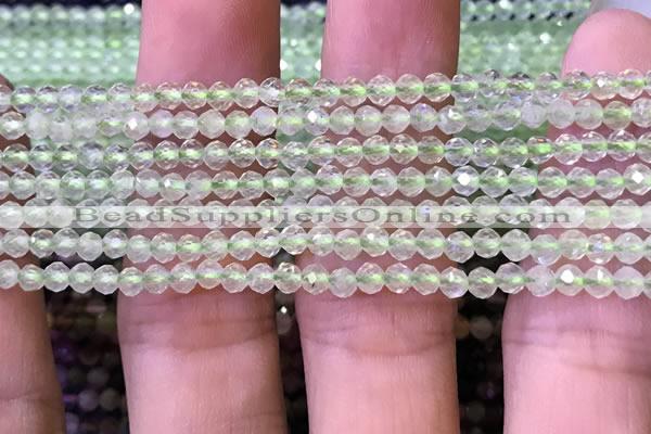 CTG1144 15.5 inches 3mm faceted round tiny prehnite gemstone beads