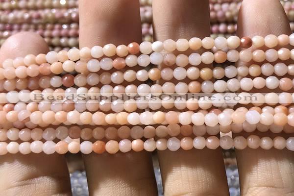 CTG1152 15.5 inches 3mm faceted round tiny pink aventurine beads