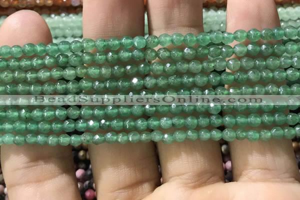 CTG1154 15.5 inches 3mm faceted round tiny green aventurine beads