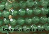 CTG1155 15.5 inches 3mm faceted round tiny green aventurine beads