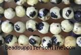 CTG1160 15.5 inches 3mm faceted round tiny dalmatian jasper beads