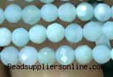 CTG1165 15.5 inches 3mm faceted round tiny amazonite beads