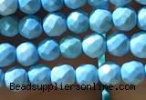 CTG1174 15.5 inches 3mm faceted round tiny turquoise beads