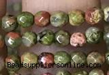 CTG1181 15.5 inches 3mm faceted round tiny unakite gemstone beads