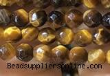 CTG1184 15.5 inches 3mm faceted round tiny yellow tiger eye beads