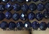 CTG1191 15.5 inches 3mm faceted round blue goldstone beads