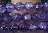 CTG1205 15.5 inches 4mm faceted round tiny amethyst beads