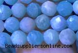 CTG1214 15.5 inches 4mm faceted round tiny amazonite beads