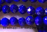 CTG1216 15.5 inches 4mm faceted round tiny lapis lazuli beads