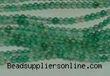 CTG122 15.5 inches 2mm round tiny green agate beads wholesale