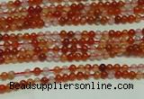 CTG123 15.5 inches 2mm round grade A tiny red agate beads wholesale