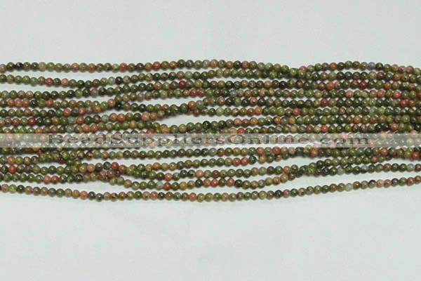 CTG134 15.5 inches 3mm round tiny unakite gemstone beads wholesale