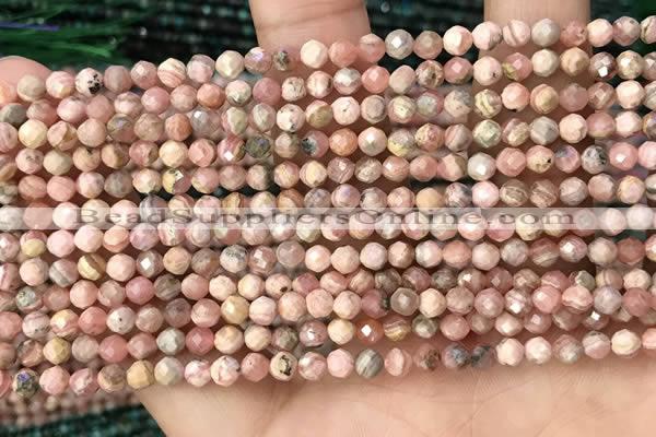 CTG1358 15.5 inches 4mm faceted round rhodochrosite beads