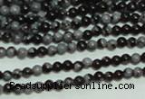 CTG136 15.5 inches 3mm round tiny snowflake obsidian beads wholesale