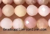 CTG1365 15.5 inches 5mm faceted round pink opal gemstone beads