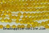 CTG141 15.5 inches 3mm round tiny yellow agate beads wholesale