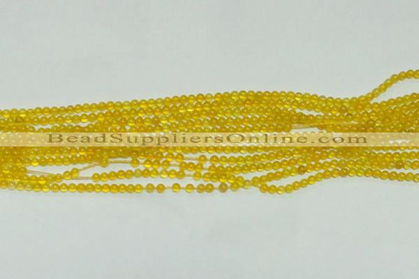 CTG141 15.5 inches 3mm round tiny yellow agate beads wholesale