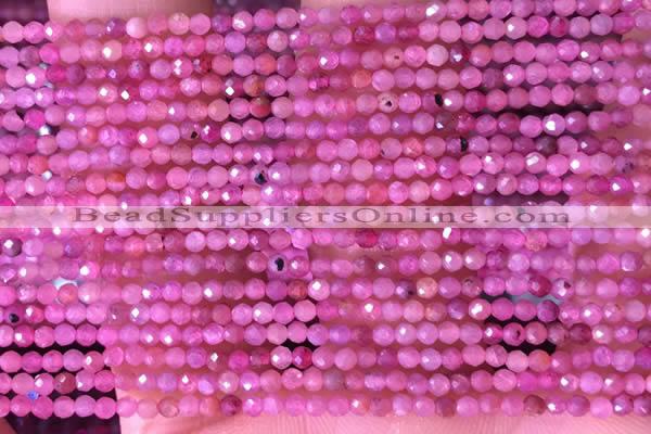 CTG1433 15.5 inches 2mm faceted round ruby gemstone beads