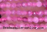 CTG1435 15.5 inches 2mm faceted round pink tourmaline beads