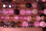 CTG1436 15.5 inches 2mm faceted round tourmaline beads wholesale