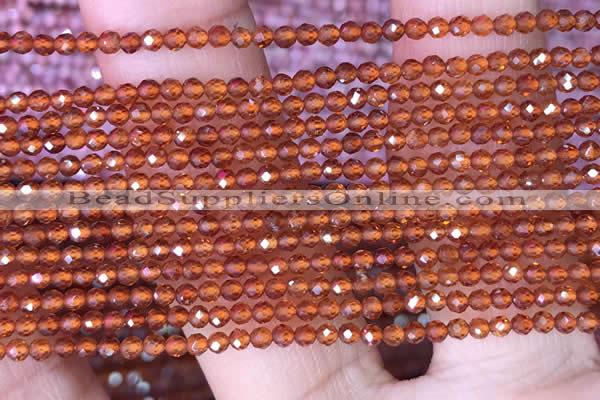 CTG1438 15.5 inches 2mm faceted round orange garnet beads wholesale