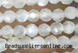 CTG1480 15.5 inches 3mm faceted round white moonstone beads