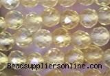 CTG1488 15.5 inches 3mm faceted round citrine gemstone beads