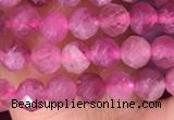 CTG1510 15.5 inches 3mm faceted round pink tourmaline beads