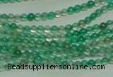 CTG152 15.5 inches 3mm round tiny green agate beads wholesale