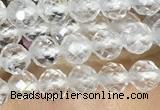 CTG1530 15.5 inches 4mm faceted round white crystal beads wholesale