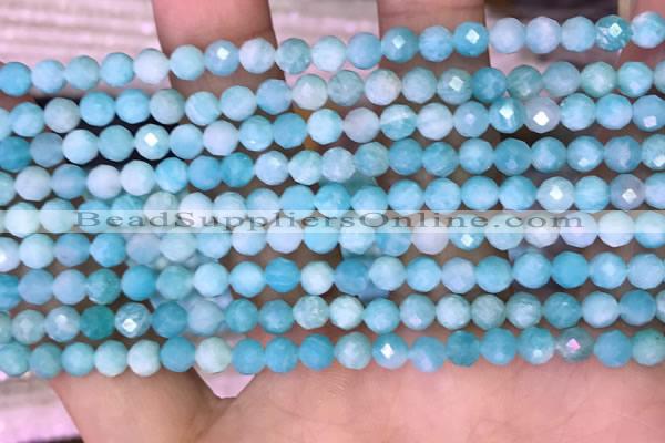 CTG1610 15.5 inches 5mm faceted round tiny amazonite beads