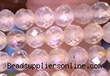 CTG1628 15.5 inches 4mm faceted round tiny golden rutilated quartz beads