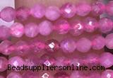 CTG1639 15.5 inches 2.5mm faceted round tiny pink tourmaline beads