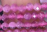 CTG1640 15.5 inches 3mm faceted round tiny pink tourmaline beads