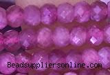 CTG1642 15.5 inches 3*4mm faceted rondelle tiny pink tourmaline beads