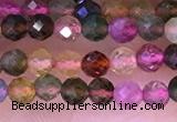 CTG1659 15.5 inches 3.5mm faceted round tiny tourmaline beads