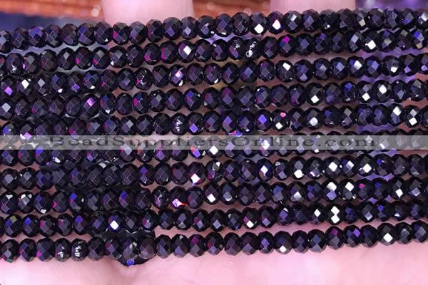 CTG1668 15.5 inches 2.5*4mm faceted rondelle tiny blue spinel beads