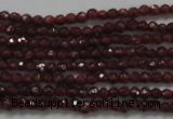 CTG201 15.5 inches 2.5mm faceted round tiny red garnet beads