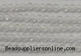 CTG202 15.5 inches 3mm faceted round tiny white crystal beads