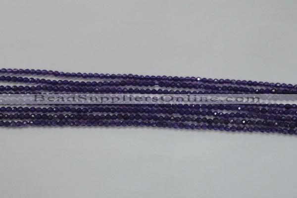 CTG205 15.5 inches 3mm faceted round tiny amethyst gemstone beads