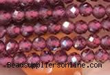 CTG2109 15 inches 2mm faceted round tiny red garnet beads