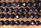 CTG2135 15 inches 2mm,3mm faceted round blue goldstone beads