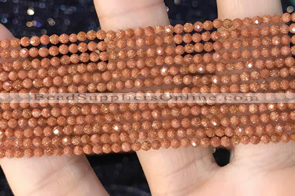 CTG2136 15 inches 2mm,3mm faceted round goldstone beads