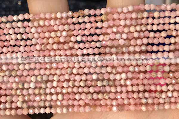 CTG2139 15 inches 2mm,3mm faceted round rhodochrosite gemstone beads