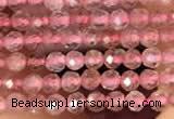 CTG2141 15 inches 2mm,3mm & 4mm faceted round strawberry quartz beads