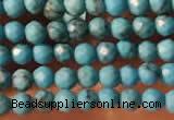 CTG2151 15 inches 2mm,3mm faceted round synthetic turquoise beads