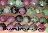 CTG2183 15 inches 2mm,3mm faceted round ruby zoisite beads