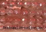 CTG2204 15 inches 2mm,3mm faceted round cherry quartz beads